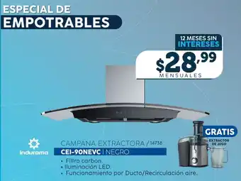 Marcimex CAMPANA EXTRACTORA CEI-90NEVC /NEGRO oferta