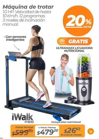 TVentas iWalk Pro Máquina de trotar oferta