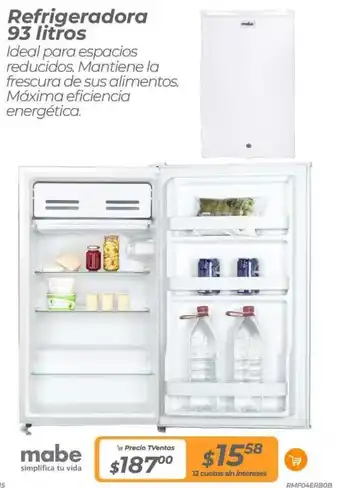 TVentas Mabe Refrigeradora 93 litros oferta