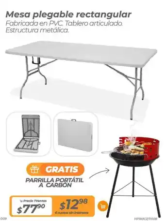 TVentas Mesa plegable rectangular oferta