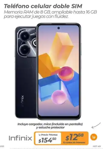 TVentas Infinix Teléfono celular doble SIM oferta
