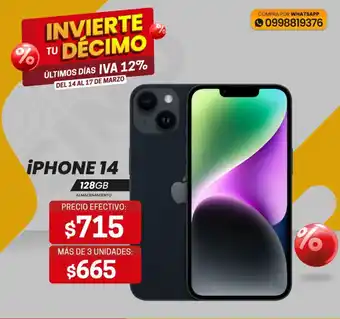 Novicompu iPHONE 14 128GB oferta