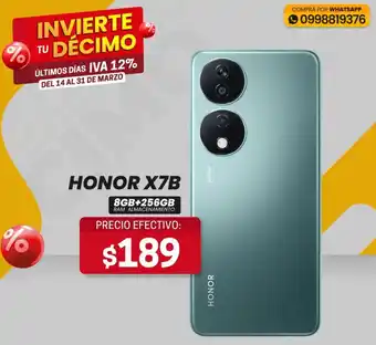 Novicompu HONOR X7B 8GB+256GB oferta