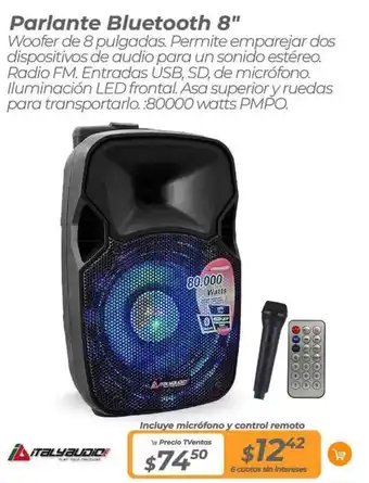 TVentas Parlante Bluetooth 8" oferta