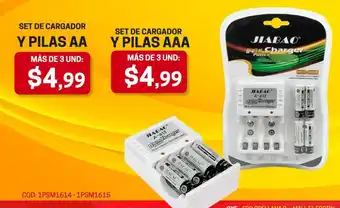 SET DE CARGADOR Y PILAS AAA