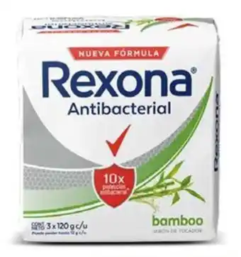 Mi Comisariato Jabón Rexona, bamboo, antibacterial, 3 unidades, 110 g. oferta