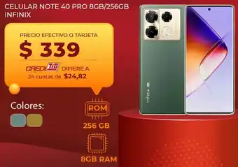 Tia INFINIX CELULAR NOTE 40 PRO 8GB/256GB oferta