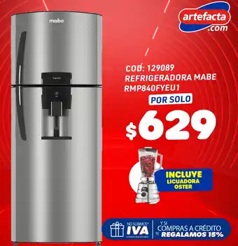 Artefacta REFRIGERADORA MABE RMP840FYEU1 oferta