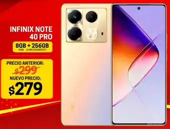 Novicompu INFINIX NOTE 40 PRO 8GB + 256GB oferta