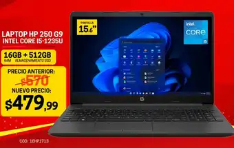 Novicompu LAPTOP HP 250 G9 INTEL CORE I5-1235U 16GB + 512GB oferta