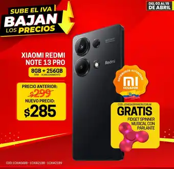 Novicompu XIAOMI REDMI NOTE 13 PRO 8GB + 256GB oferta