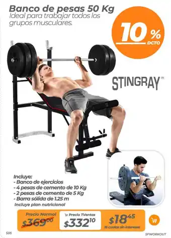 TVentas Banco de pesas 50kg oferta