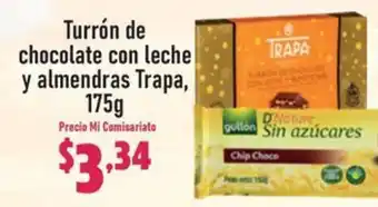 Mi Comisariato Turrón de chocolate con leche y almendras Trapa, 175g oferta