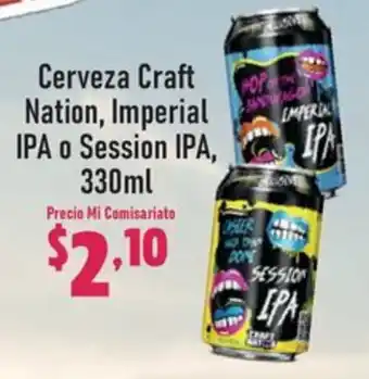 Mi Comisariato Cerveza Craft Nation, Imperial IPA o Session IPA, 330ml oferta