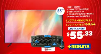 Artefacta SMART TV SAMSUNG + COMBO TECLADO Y MOUSE GAMING INALÁMBRICOS oferta
