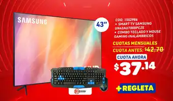 Artefacta SMART TV SAMSUNG + COMBO TECLADO Y MOUSE GAMING INALÁMBRICOS oferta