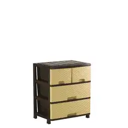 Tia CAJONERA GIGANTE DUO RATAN 3 PISOS CAFE Y BEIGE PLAPASA oferta