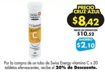 Farmacias Cruz Azul Swiss Energy vitamina C x 20 tabletas oferta