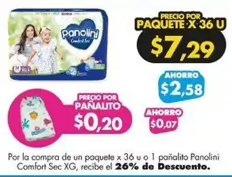 Farmacias Cruz Azul Panolini Comfort Sec XG oferta