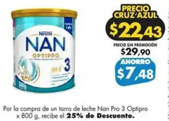 Farmacias Cruz Azul Nan Pro 3 Optipro x 800g oferta