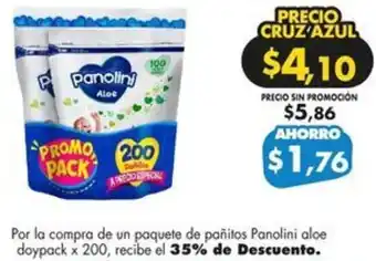 Farmacias Cruz Azul Panolini aloe doypack x 200 oferta