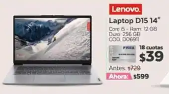 Pycca Lenovo Laptop D15 14" oferta