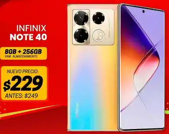 Novicompu INFINIX NOTE 40 8GB + 256GB oferta