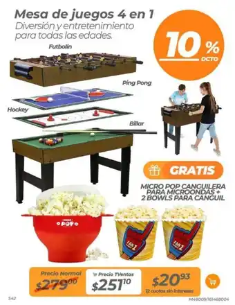 TVentas Mesa de juegos 4 en 1 oferta