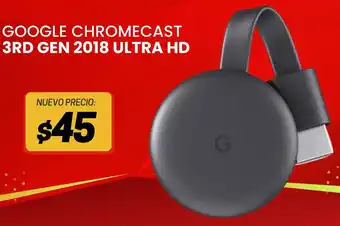 Novicompu GOOGLE CHROMECAST 3RD GEN 2018 ULTRA HD oferta