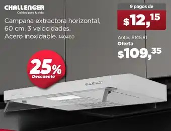 Kywi CHALLENGER Campana extractora horizontal, 60cm 3 velocidades oferta