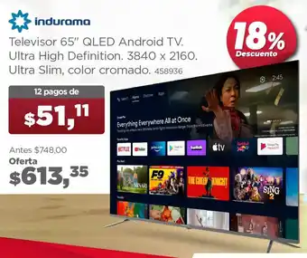 Indurama Televisor 65" QLED Android TV