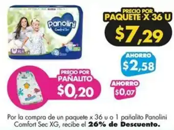 Farmacias Cruz Azul Panolini Comfort Sec XG oferta