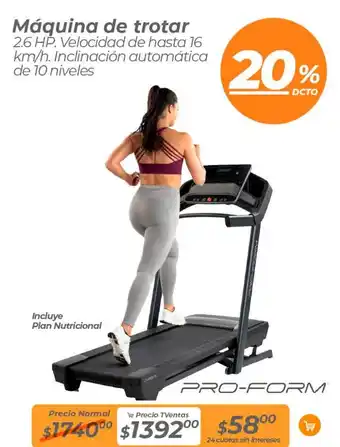 TVentas PRO-FORM Máquina de trotar 2.6 HP. oferta