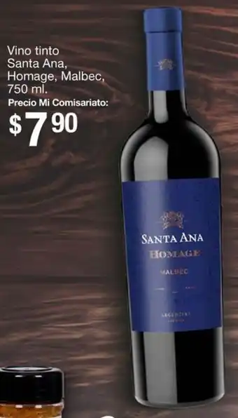 Mi Comisariato Vino tinto Santa Ana, Homage, Malbec 750ml oferta