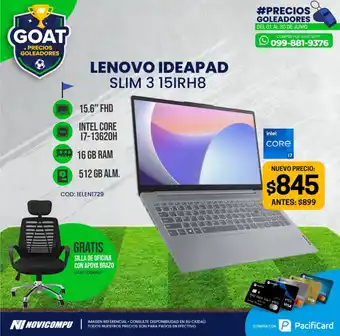 Novicompu LENOVO IDEAPAD SLIM 3 15IRH8 oferta