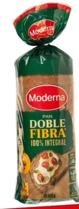 Mi Comisariato Pan molde Moderna, 100 % integral, doble fibra, 650 g. oferta
