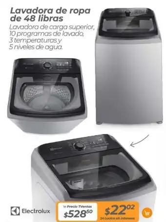 TVentas Electrolux Lavadora de ropa de 48 libras oferta