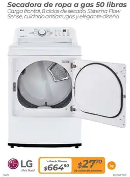 TVentas LG Secadora de ropa a gas 50 libras oferta