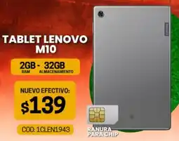 Novicompu TABLET LENOVO M10 2GB-32GB oferta