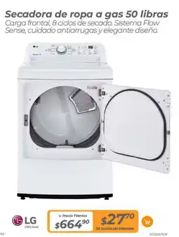 TVentas LG Secadora de ropa a gas 50 libras oferta