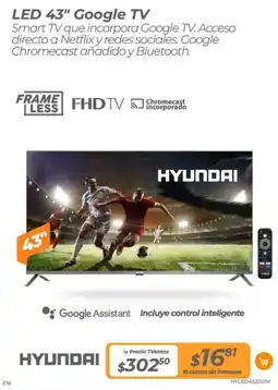 TVentas HYUNDAI LED 43" Google TV oferta