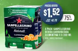 Supermaxi 4 PACK SANPELLEGRINO BEBIDA CARBONATADA CLEMENTINA 4 X 330 ML oferta