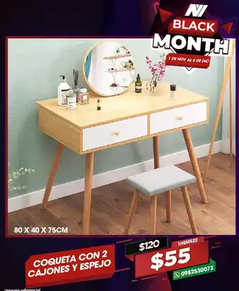 Novicompu Coqueta con 2 cajones y espejo oferta