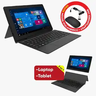 Tia LAPTOP 10.1'' CELERON N4000C 2EN1 4GB/64GB SSD W10 ONN NEGRO oferta