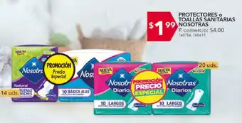 Protectores o Toallas Sanitarias Nosotras