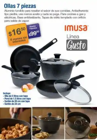 TVentas Imusa Ollas 7 piezas oferta