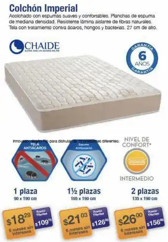 TVentas Chaide Colchón Imperial 90x190cm oferta