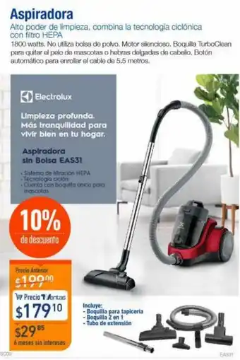 TVentas Electrolux Aspiradora sin Bolsa EAS31 oferta