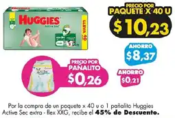 Farmacias Cruz Azul Huggies Active Sec extra-flex XXG oferta