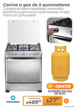 TVentas Indurama Cocina a gas de 5 quemadores oferta